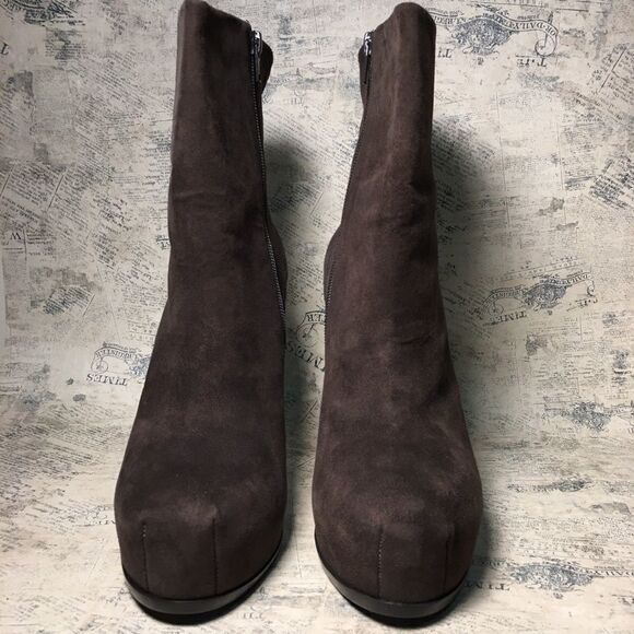 Pour la Victoire Brown Suede Platform Ankle Boots - Picture 4 of 14